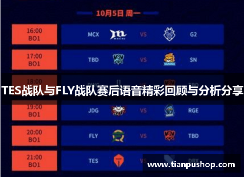 TES战队与FLY战队赛后语音精彩回顾与分析分享